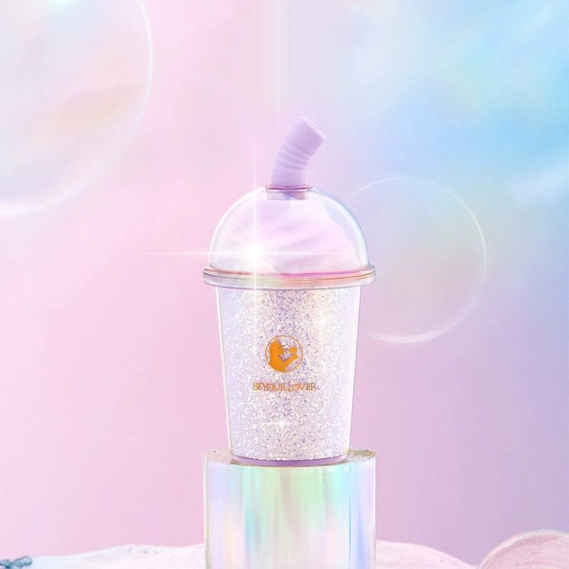 Purple warming cup-shaped clitoral suction vibrator
