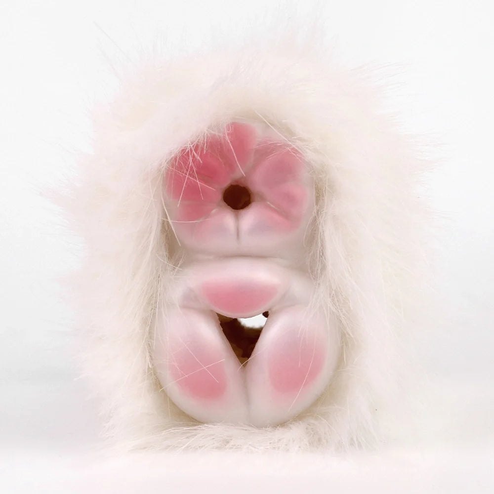 White fluffy fur dual entry masturbator, photo 2