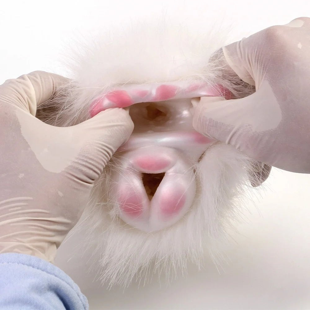 White fluffy fur dual entry masturbator, photo 4
