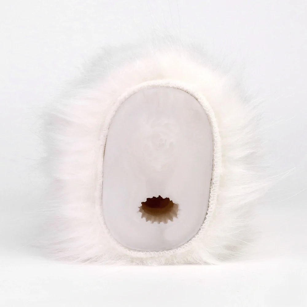 White fluffy fur dual entry masturbator, photo 5