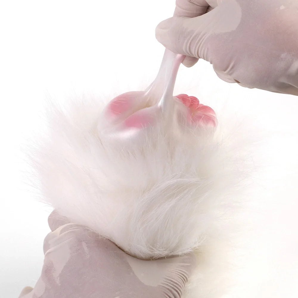 White fluffy fur dual entry masturbator, photo 6