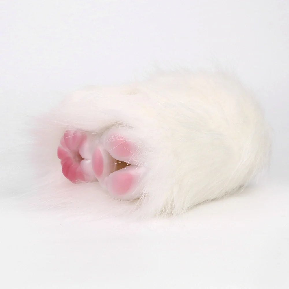 White fluffy fur dual entry masturbator, photo 7