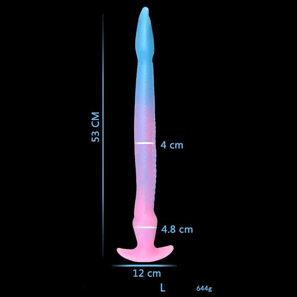 luminous cobra-hood snake silicone fantasy dildo