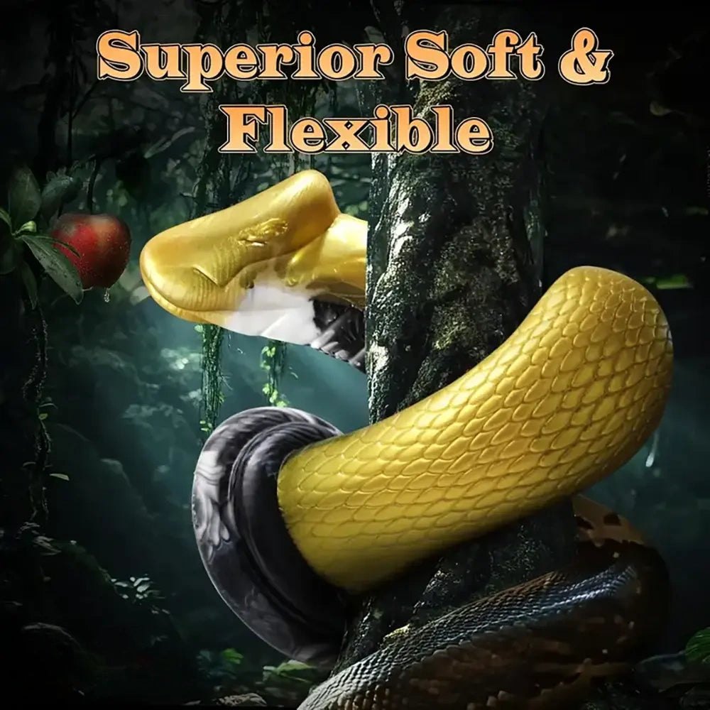 Gold and black cobra scale fantasy dildo, photo 8