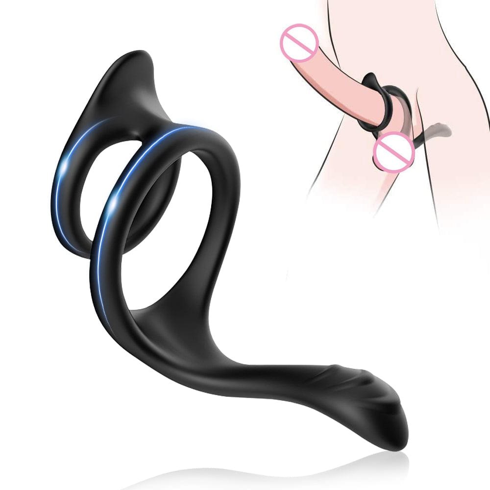 Black cock ring with prostate probe, photo 1