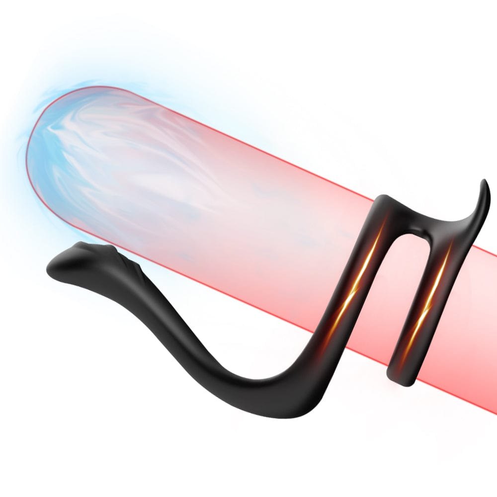 Black cock ring with prostate probe, photo 2
