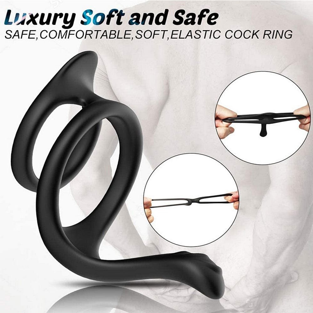 Black cock ring with prostate probe, photo 5