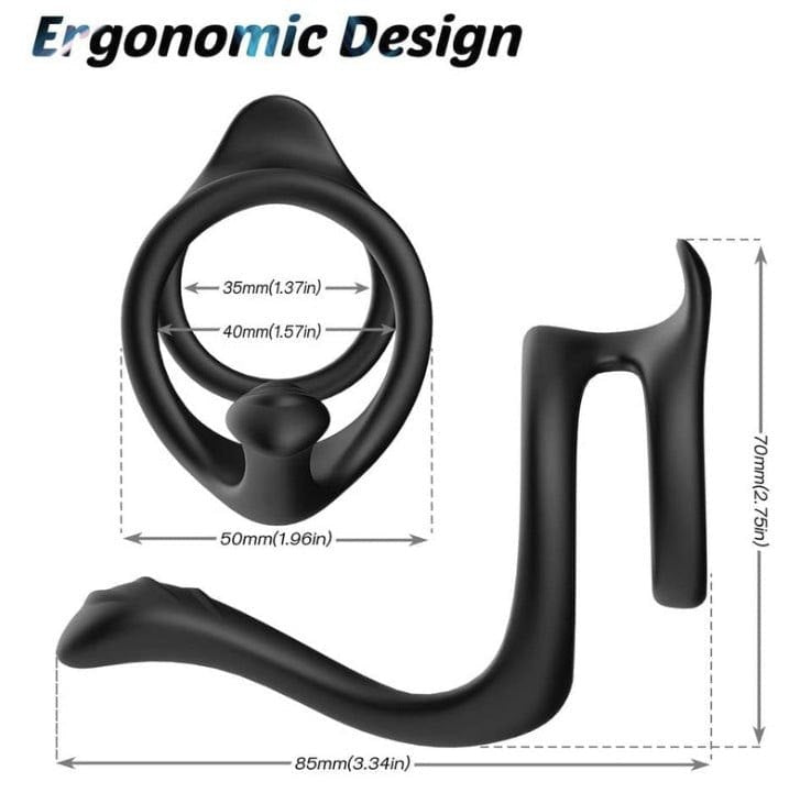 Black cock ring with prostate probe, photo 6