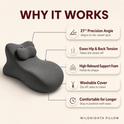 Why the WildNightX Pillow works — 27 degree precision angle, high-rebound support foam and washable cover 7