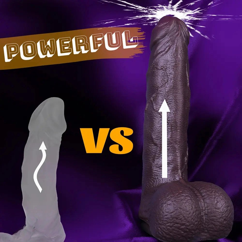 Coffee colored curved silicone dildo with realistic uncut head, photo 4