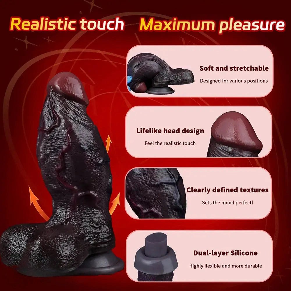Coffee tone dual density suction cup dildo, photo 2
