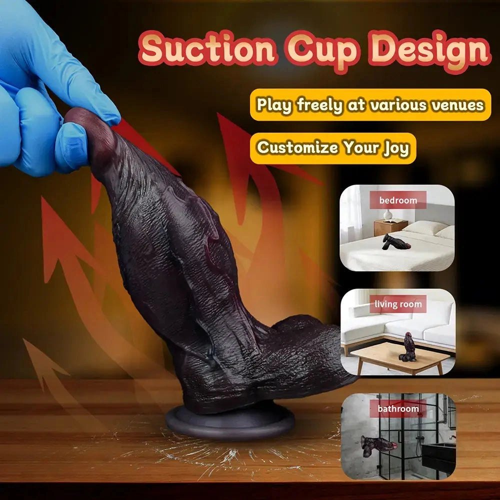 Coffee tone dual density suction cup dildo, photo 4