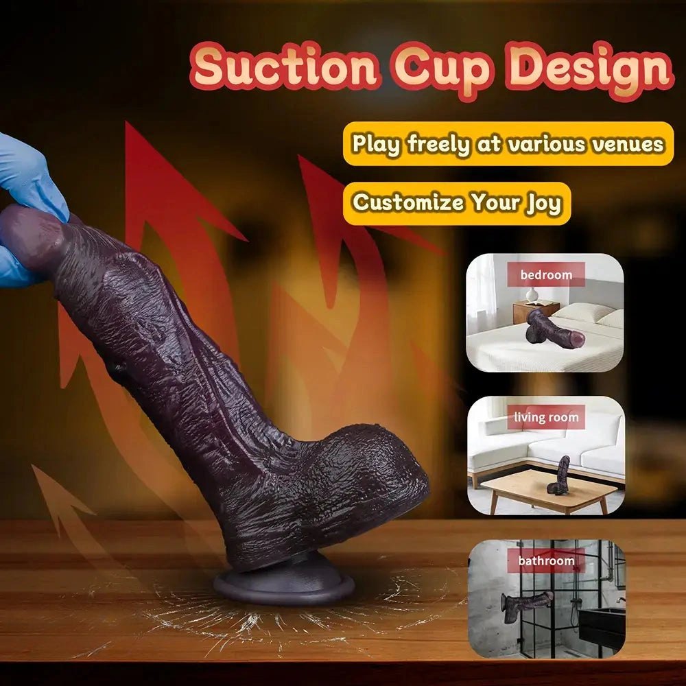 Coffee tone dual density suction cup dildo, photo 3