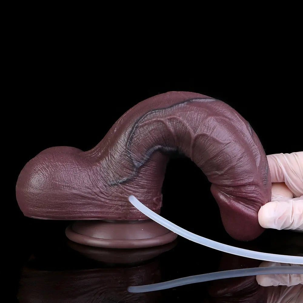 Coffee dual-density squirting dildo, photo 15