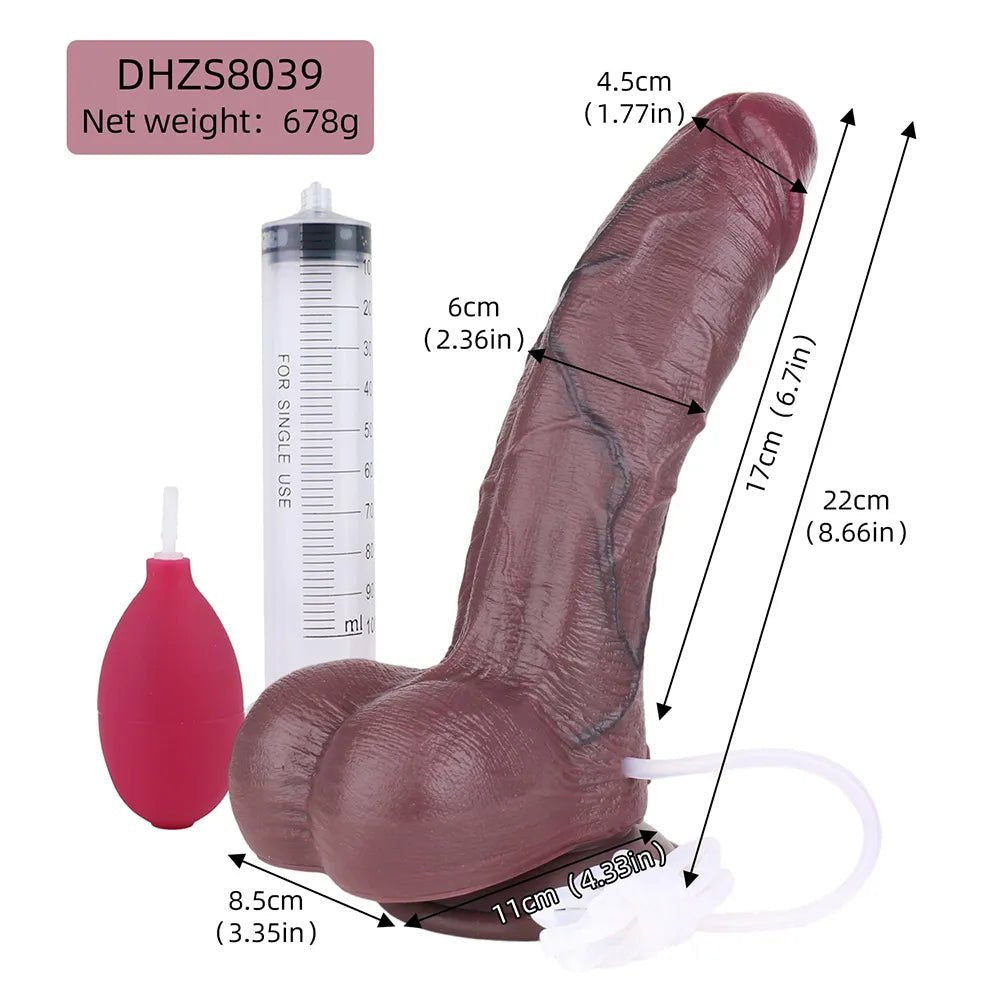 Coffee dual-density squirting dildo, photo 8