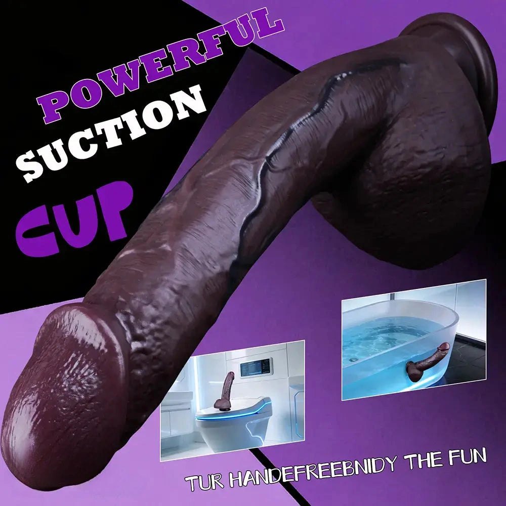 Coffee-toned suction cup dildo, photo 3