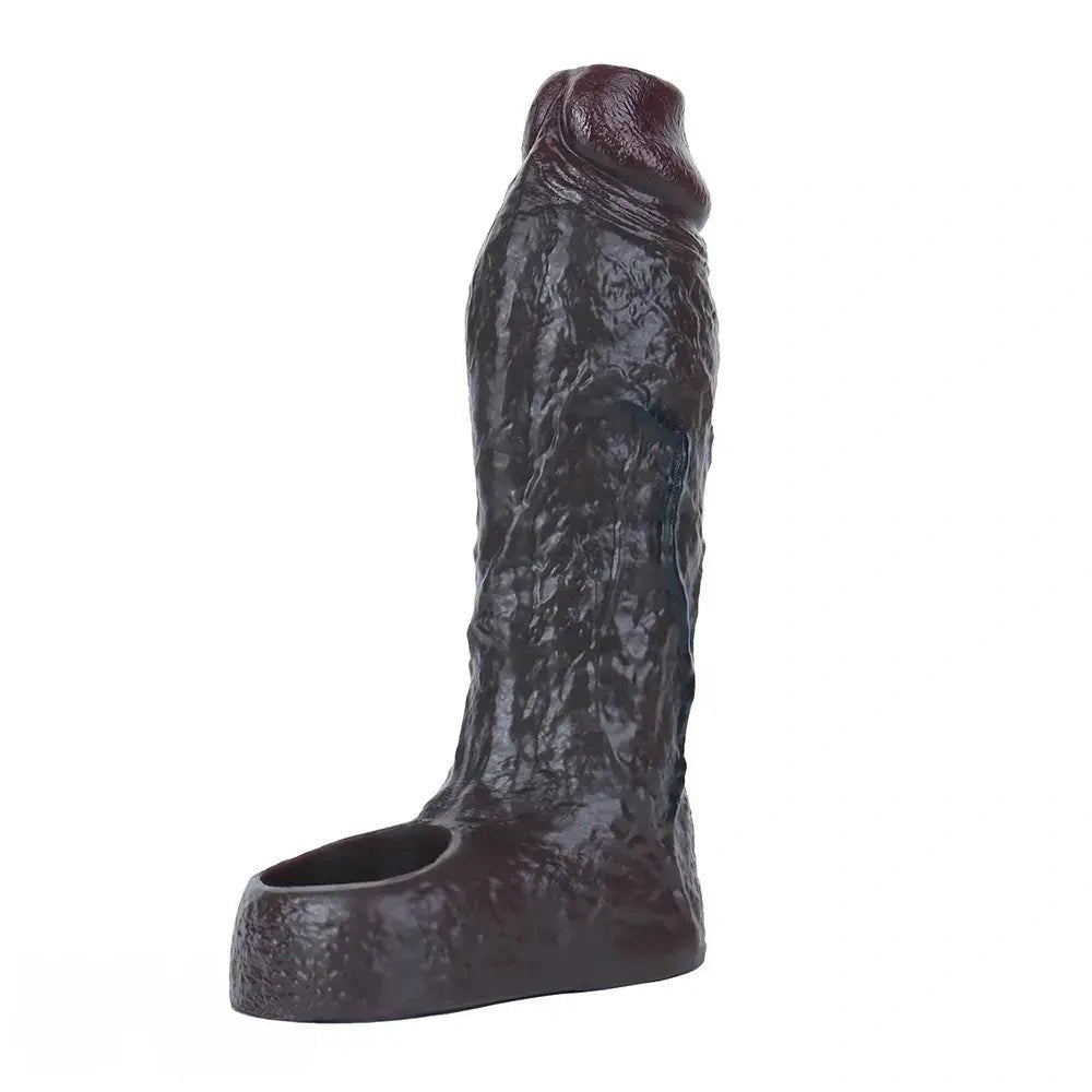 Coffee brown hollow penis sleeve dildo, photo 1