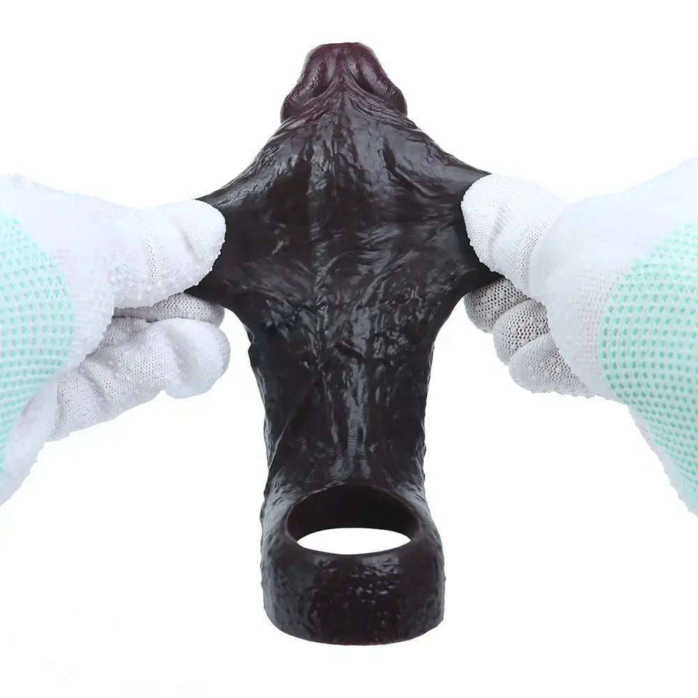 Coffee brown hollow penis sleeve dildo, photo 10