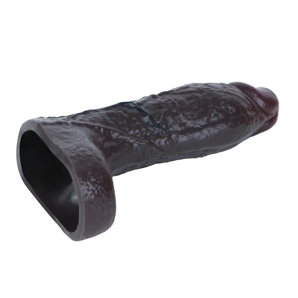 Coffee brown hollow penis sleeve dildo, photo 13