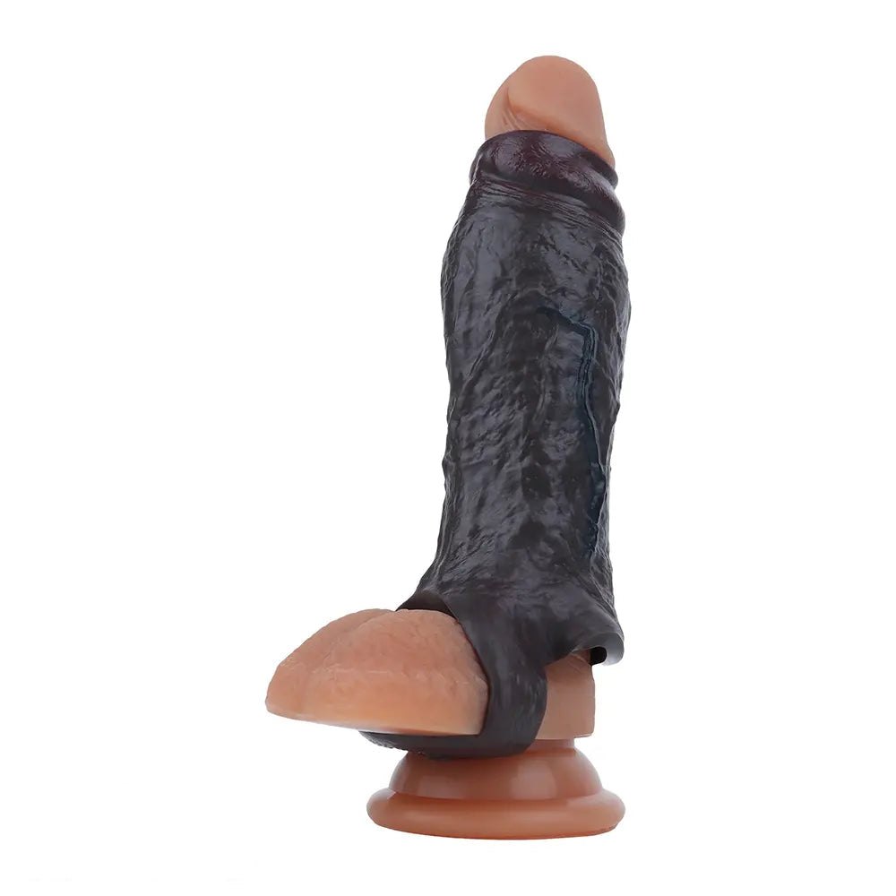 Coffee brown hollow penis sleeve dildo, photo 14