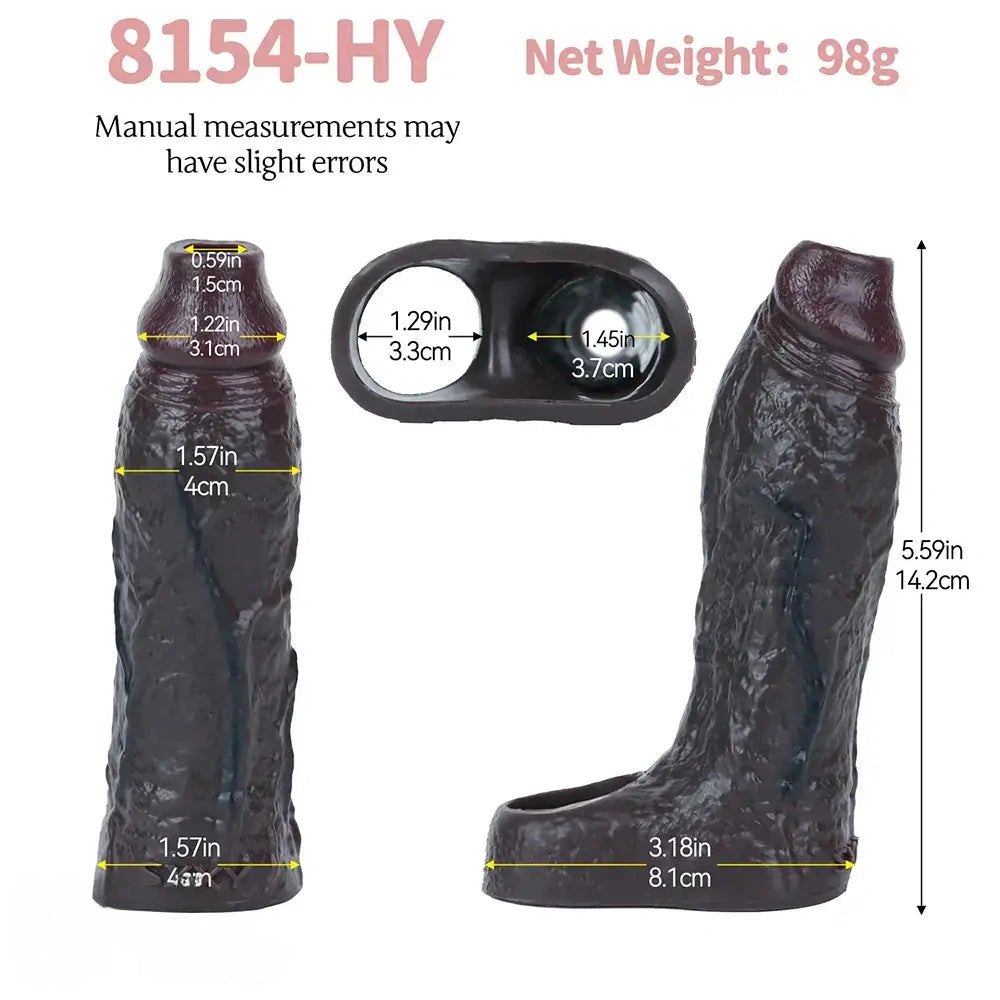 Coffee brown hollow penis sleeve dildo, photo 8