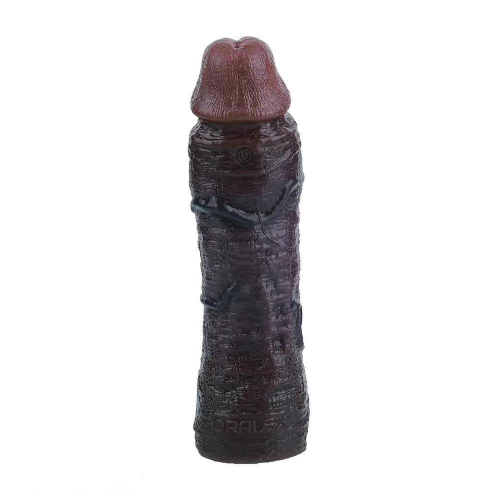 Coffee hollow silicone dildo sleeve, photo 13