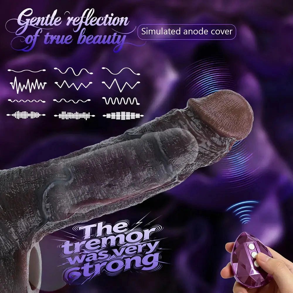 Coffee hollow silicone dildo sleeve, photo 3