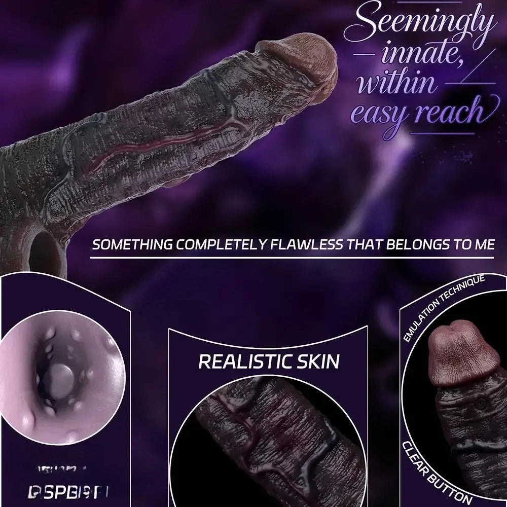 Coffee hollow silicone dildo sleeve, photo 4