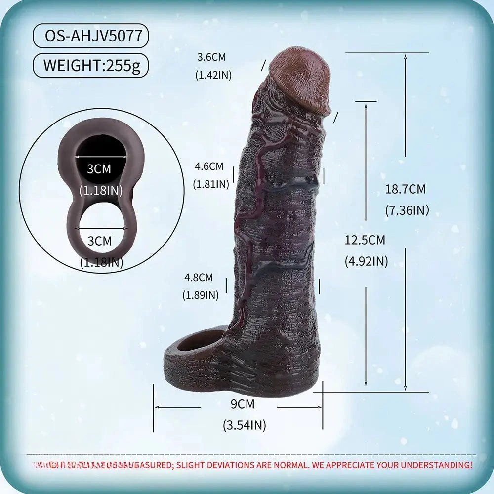 Coffee hollow silicone dildo sleeve, photo 6