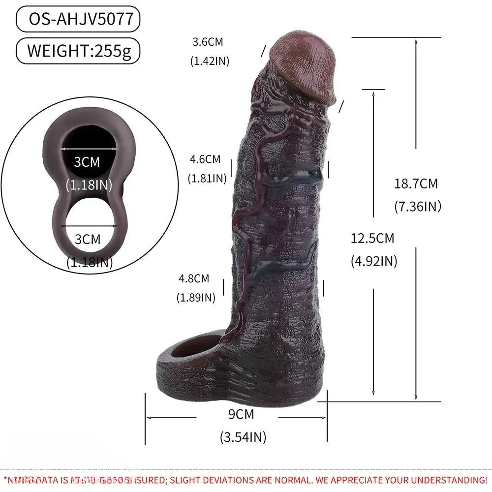 Coffee hollow silicone dildo sleeve, photo 7