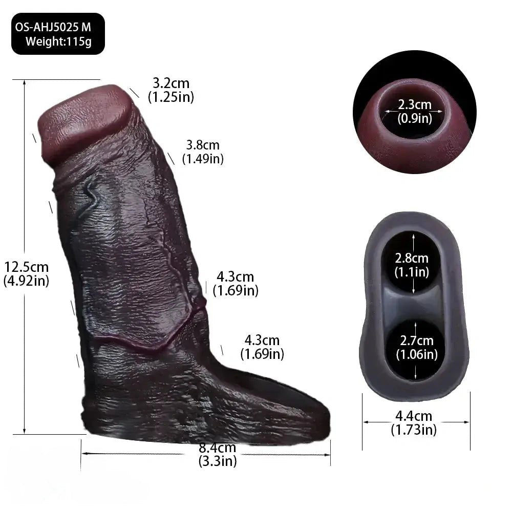 Coffee silicone hollow penis sleeve, photo 10