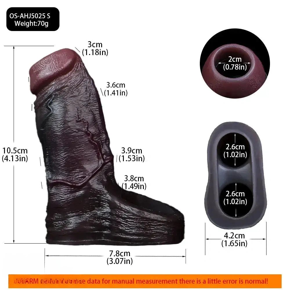 Coffee silicone hollow penis sleeve, photo 9