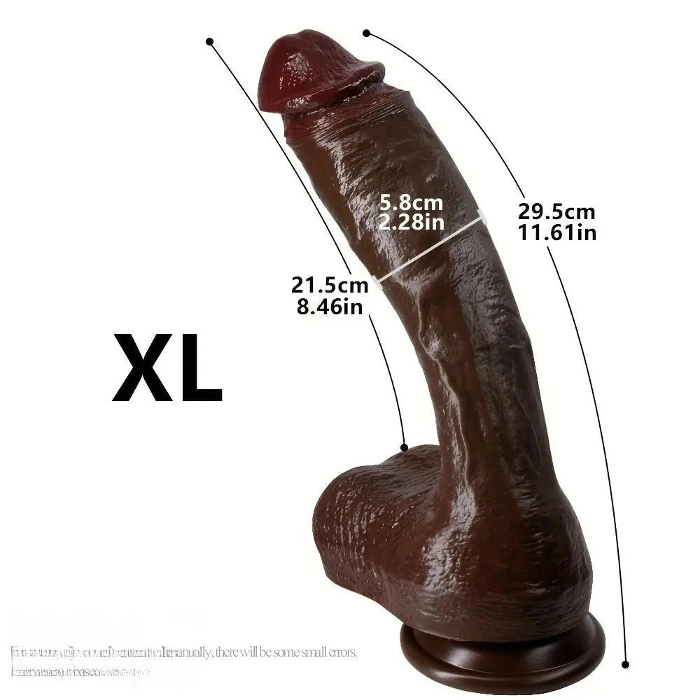 Coffee large thick realistic silicone dildo, photo 11