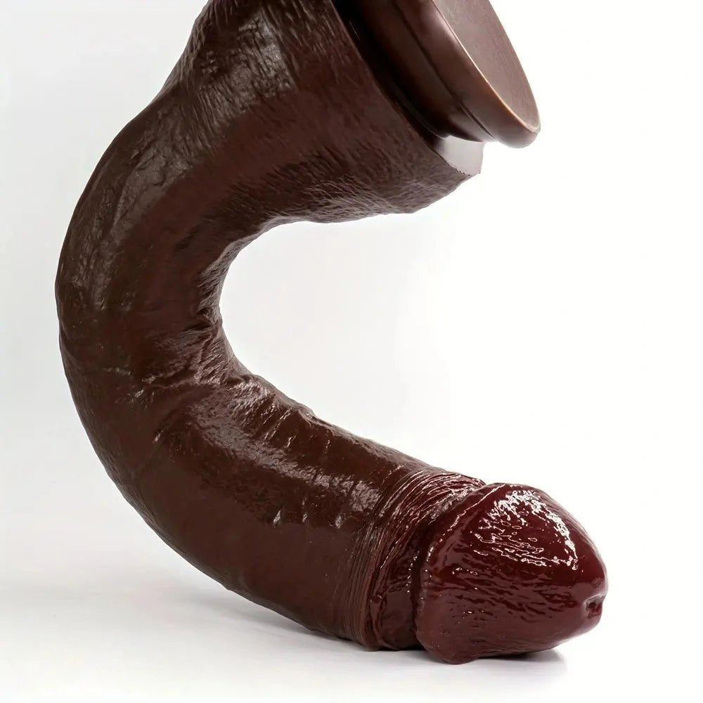Coffee large thick realistic silicone dildo, photo 2