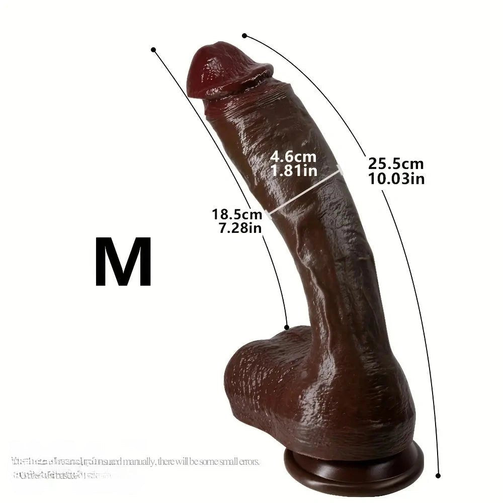 Coffee large thick realistic silicone dildo, photo 3