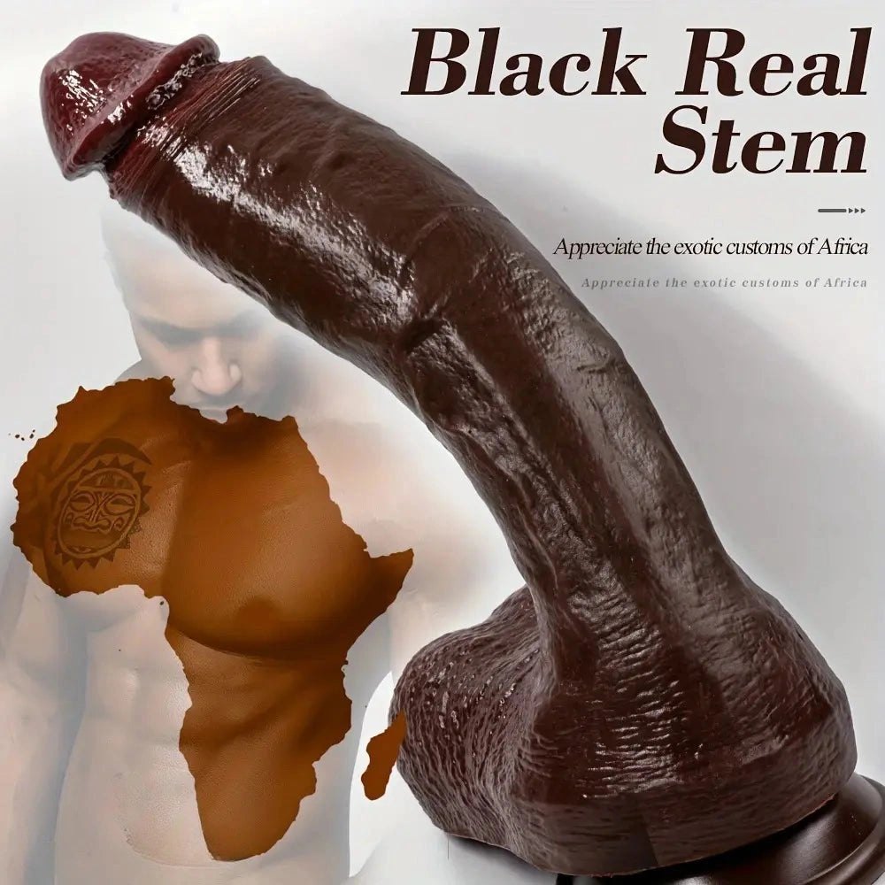 Coffee large thick realistic silicone dildo, photo 4