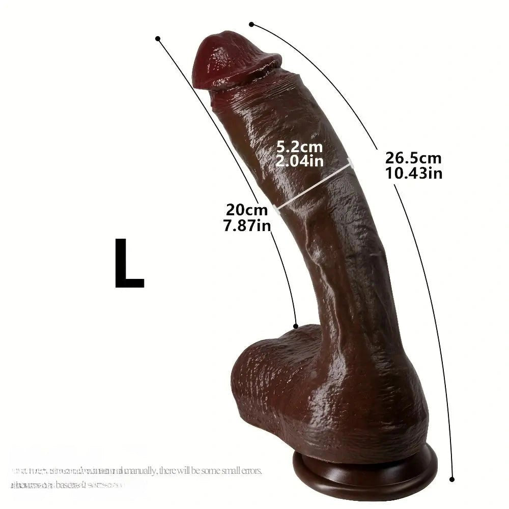 Coffee large thick realistic silicone dildo, photo 5