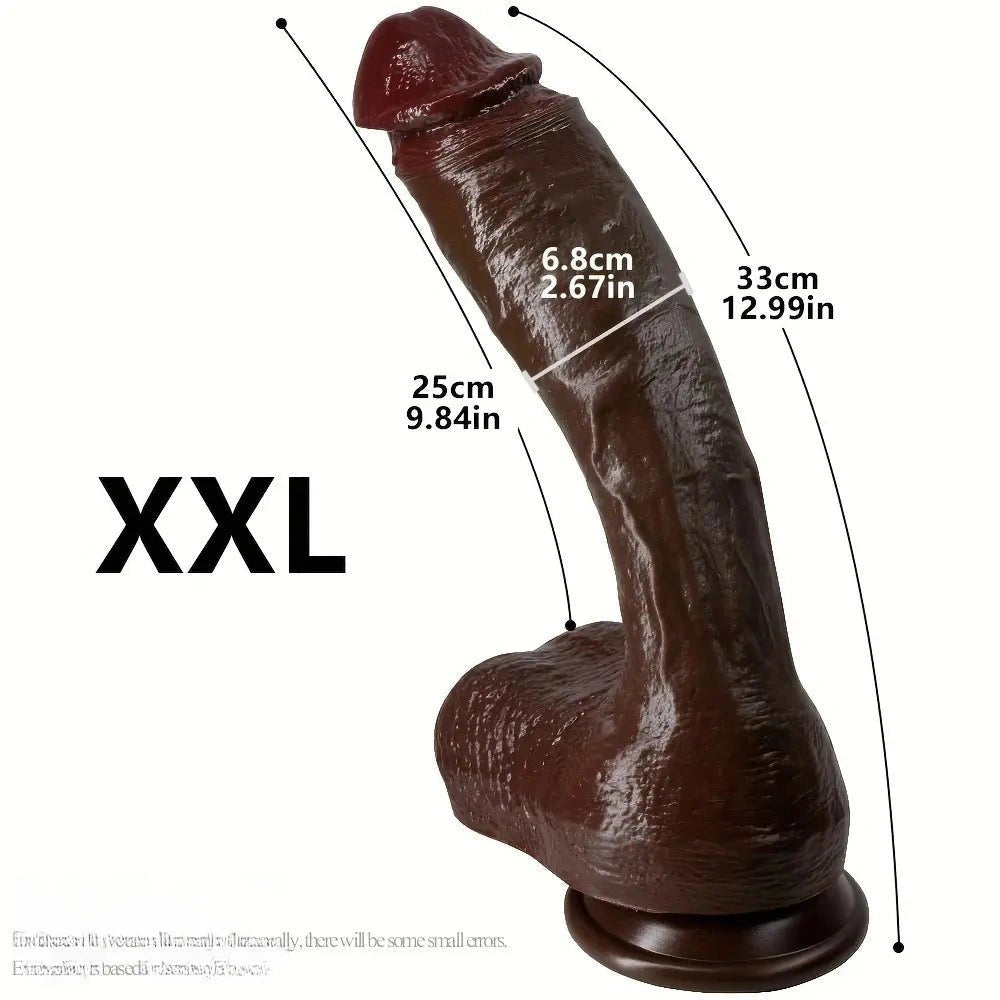 Coffee large thick realistic silicone dildo, photo 7
