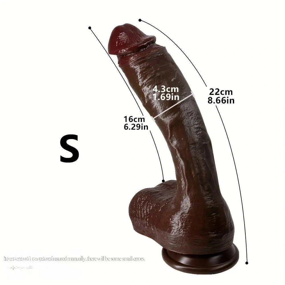 Coffee large thick realistic silicone dildo, photo 9