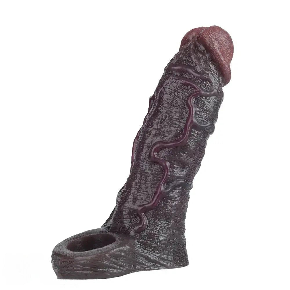 Coffee tone realistic silicone dildo with veins, photo 1