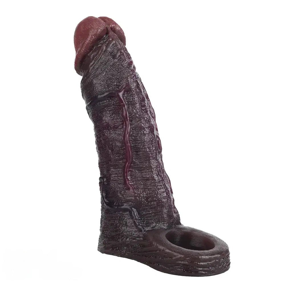 Coffee tone realistic silicone dildo with veins, photo 13