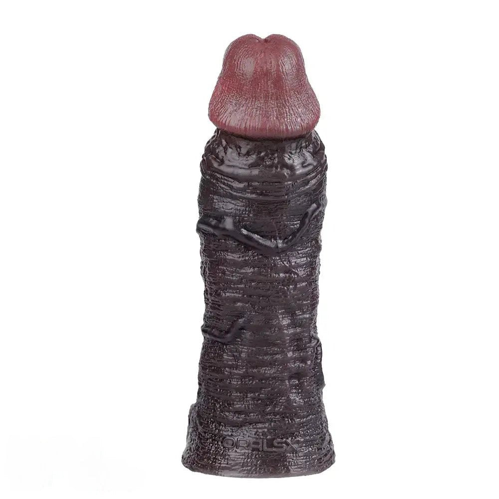 Coffee tone realistic silicone dildo with veins, photo 15