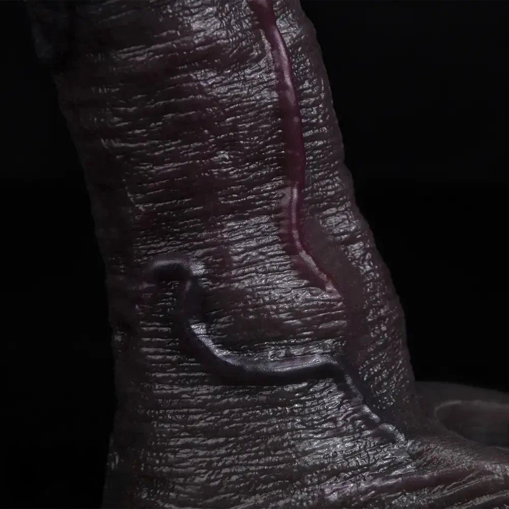 Coffee tone realistic silicone dildo with veins, photo 7
