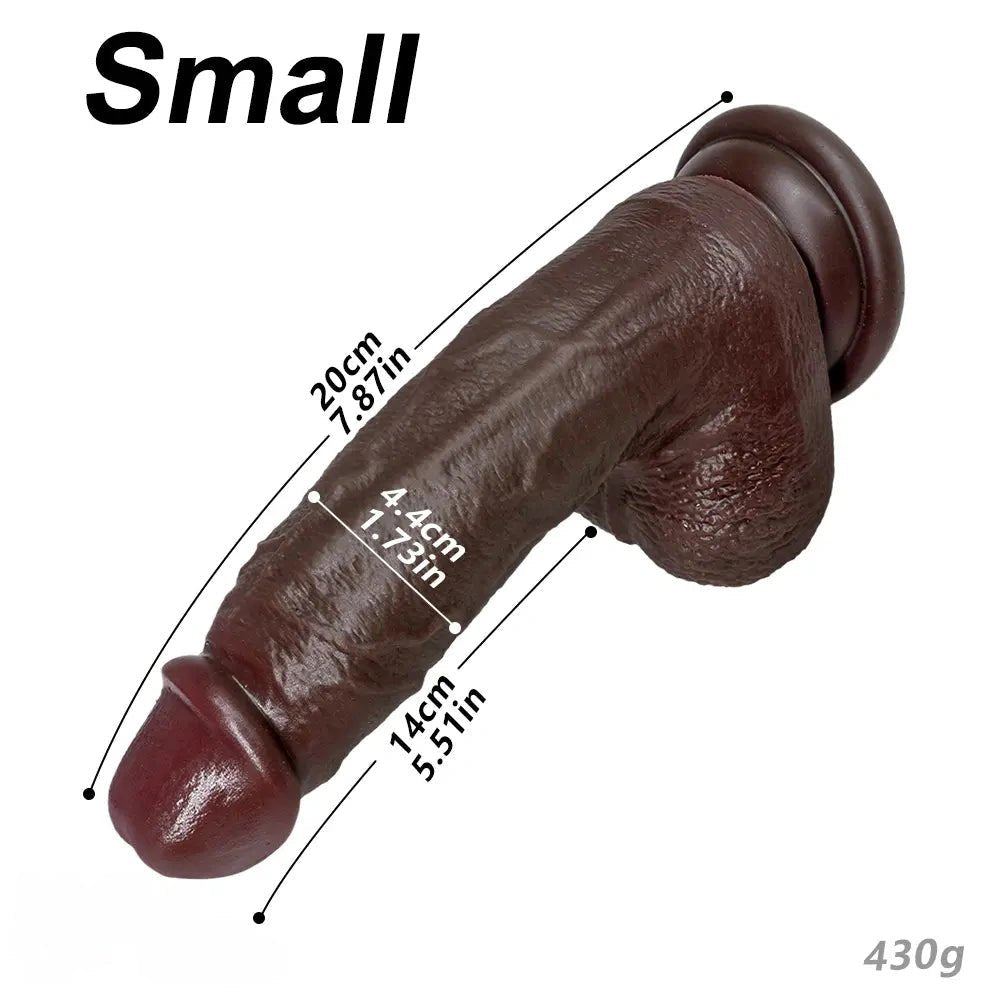 Coffee brown realistic silicone strap-on dildo, photo 18