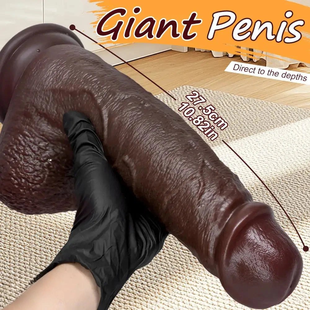 Coffee brown realistic silicone strap-on dildo, photo 7