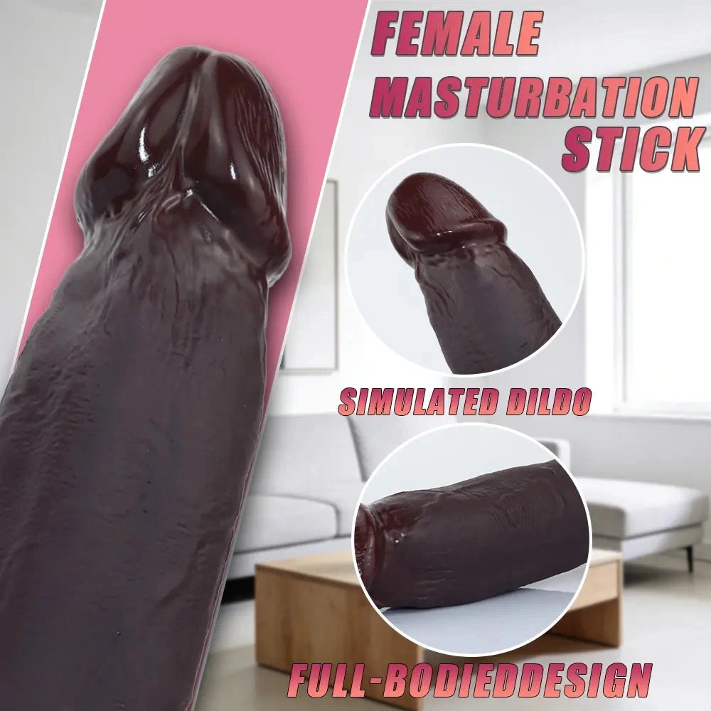 Coffee brown realistic suction cup dildo, photo 3