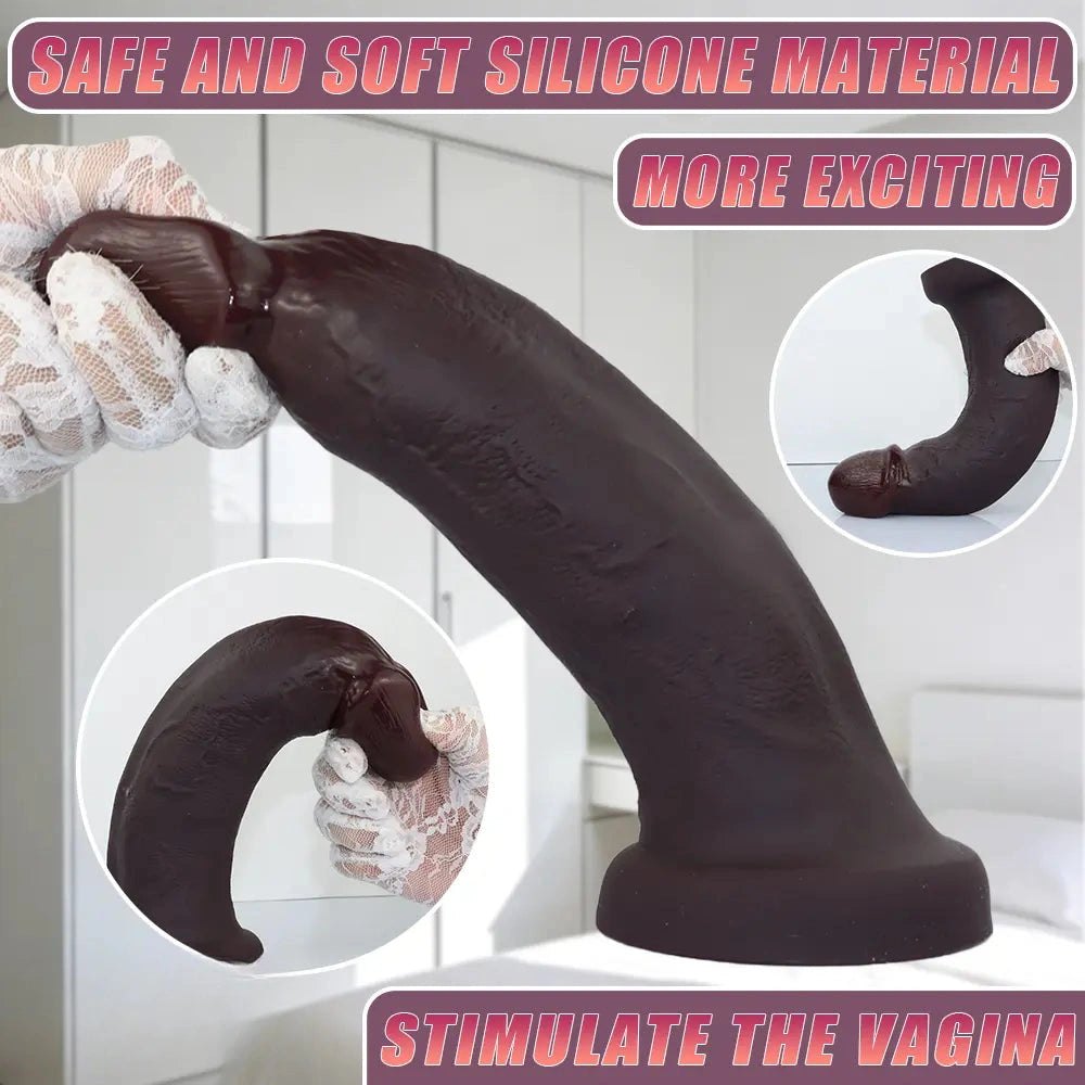 Coffee brown realistic suction cup dildo, photo 4