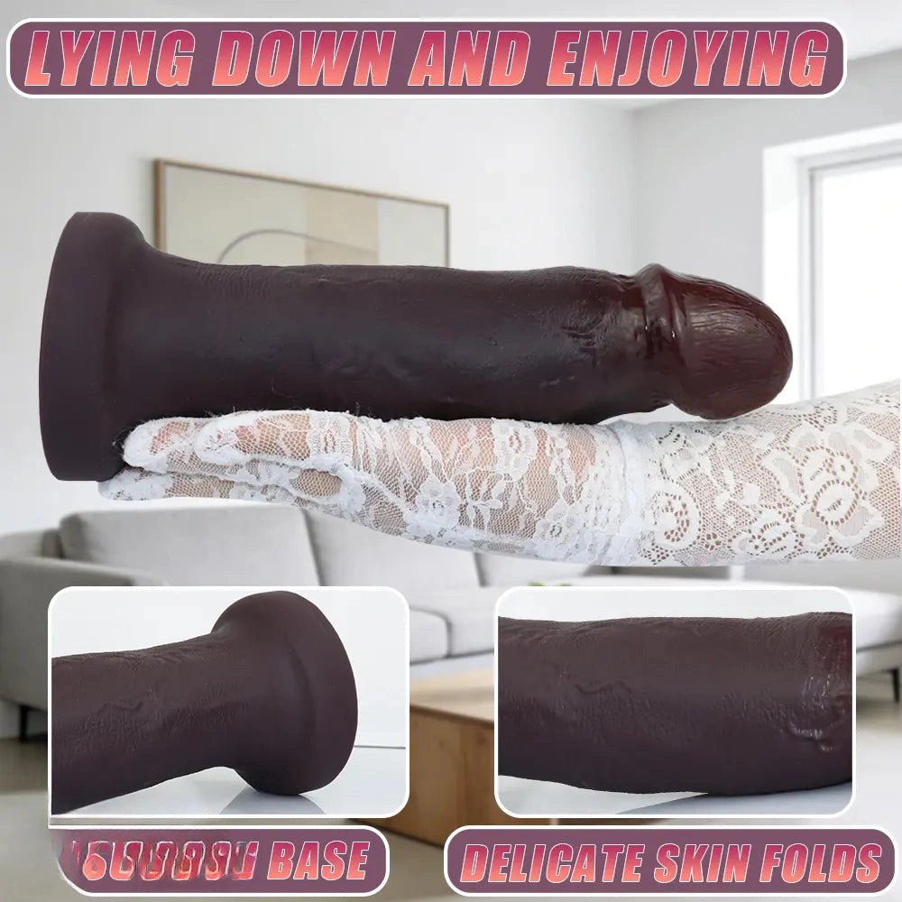 Coffee brown realistic suction cup dildo, photo 5