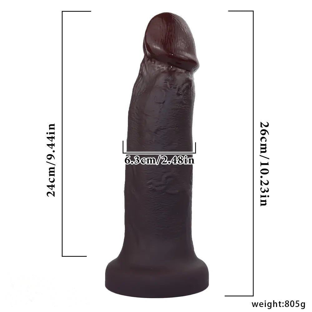 Coffee brown realistic suction cup dildo, photo 7