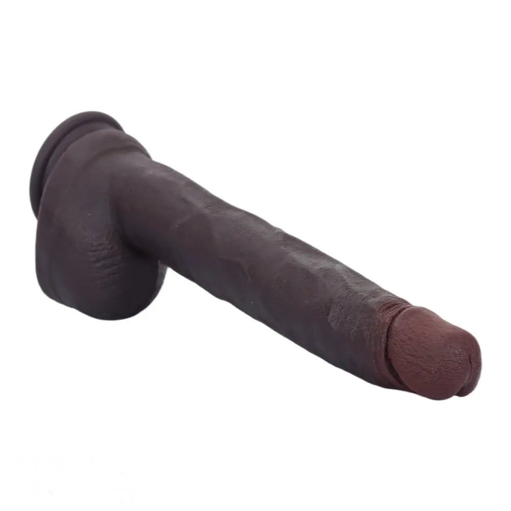 Coffee realistic silicone suction dildo, photo 11
